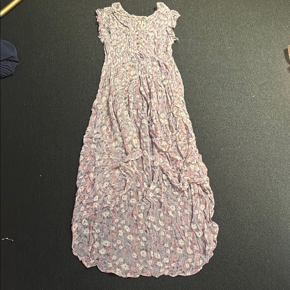 Free people Floral Purple Sheer Slip Dress